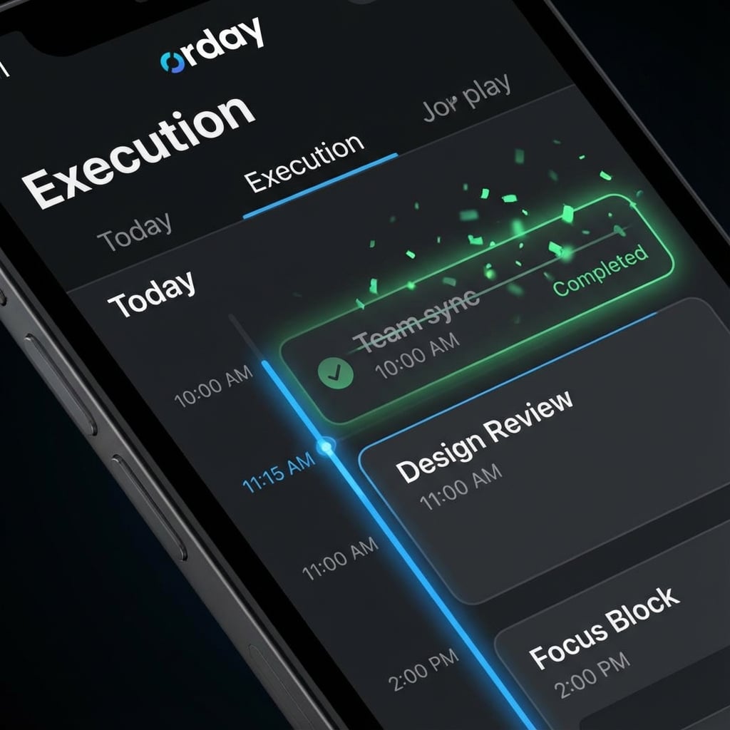 Execution view showing task completion